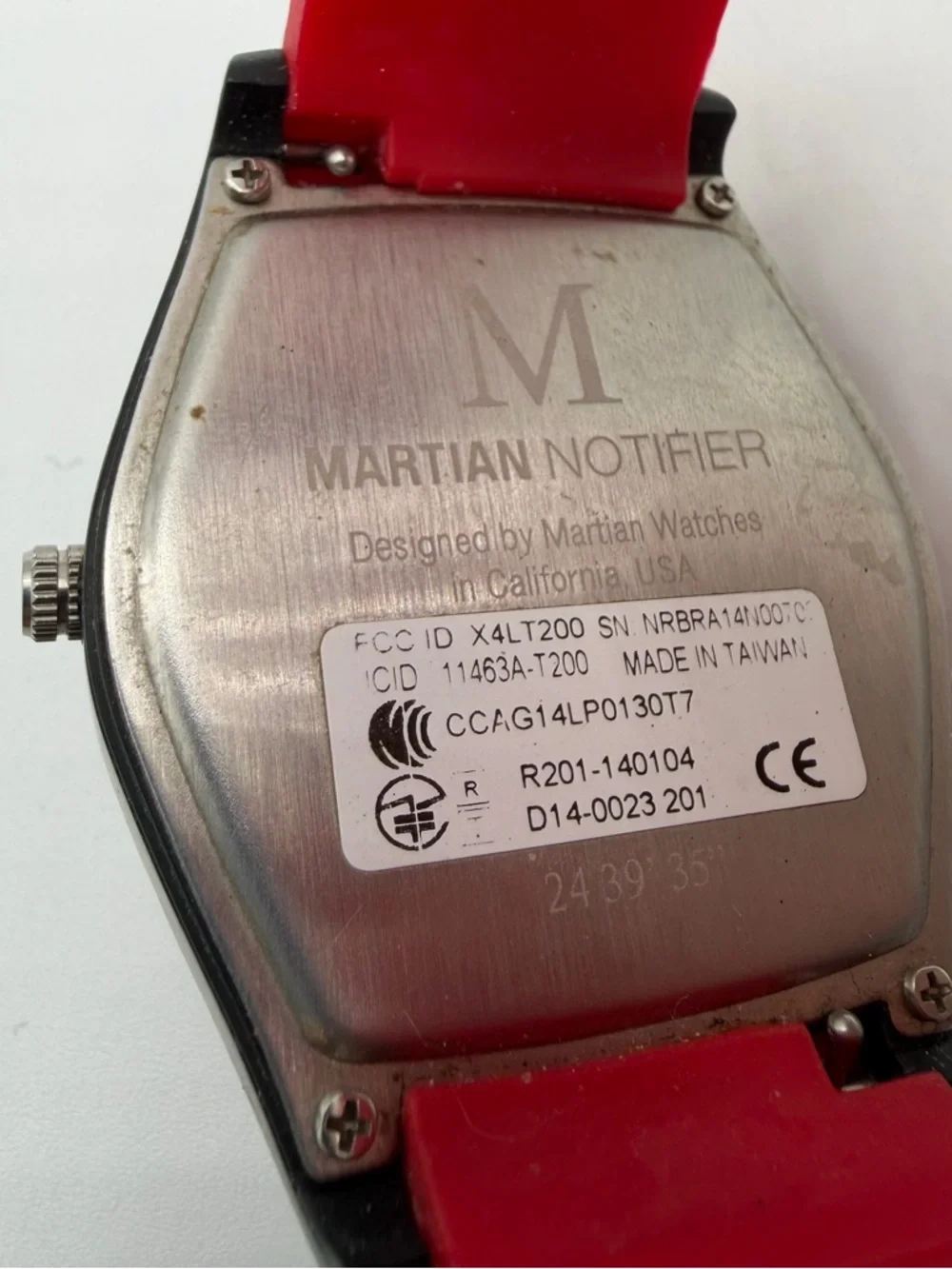 Martian Notifier Hybrid Smartwatch Red Black Analog Digital Parts Repair